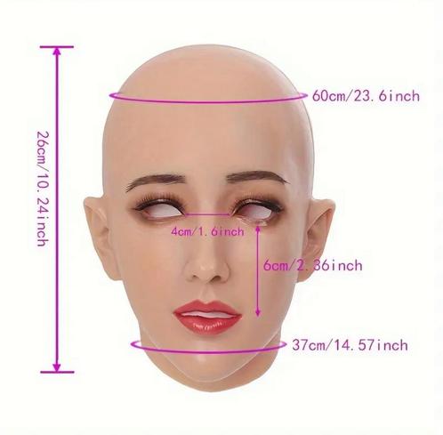 Siliconen vrouwen masker met make up, Hobby en Vrije tijd, Kostuums, Theaterbenodigdheden en LARP, Nieuw, Accessoires, Verzenden