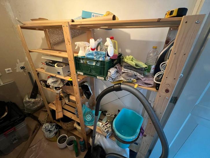 Houten shelf storage cabinet, Huis en Inrichting, Kasten | Stellingkasten, Zo goed als nieuw, Ophalen