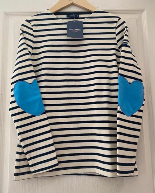 Saint james trui met elleboogstukken 36 NIEUW, Kleding | Dames, Truien en Vesten, Nieuw, Maat 36 (S), Blauw, Ophalen of Verzenden