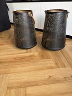 Metalen Windlichten Set - Boommotief, Ophalen, 25 tot 50 cm, Zwart, Zo goed als nieuw