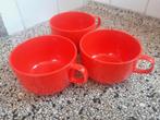 Rosti mepal retro oranje rood soepkom 3 stks met oor 418, Ophalen of Verzenden, Gebruikt
