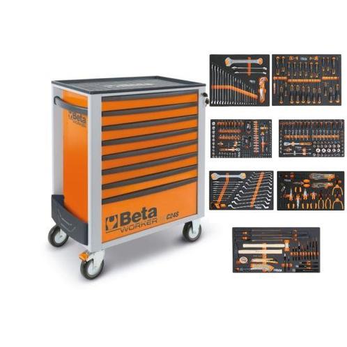 Gereedschapswagen Beta EASY met 8 laden 398 Delig, Doe-het-zelf en Verbouw, Gereedschapskisten, Nieuw, Gevuld, Verzenden