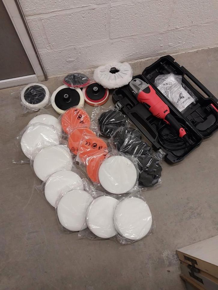 Polijstmachine met accessoires - Zo goed als nieuw!, Auto diversen, Autogereedschap, Zo goed als nieuw, Ophalen