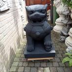 Zwarte tempel leeuw uit Bali van beton, Ophalen, Gebruikt, Beton, Dierenbeeld
