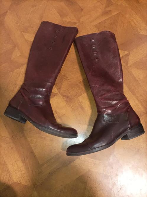 YKX & co leren laarzen maat 38 donkerrood, Kleding | Dames, Schoenen, Zo goed als nieuw, Hoge laarzen, Rood, Ophalen of Verzenden