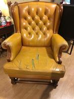 Oorfauteuil - Chesterfield look, Huis en Inrichting, Fauteuils, Ophalen, Gebruikt, 75 tot 100 cm, Leer
