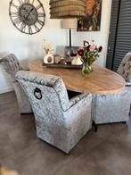 4 eetkamerstoelen met wieltjes, Huis en Inrichting, Stoelen, Ophalen, Zo goed als nieuw, Grijs, Vier