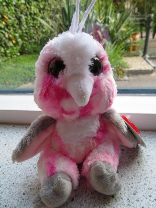 Vogel uil of Kaketoe TUFFY merk Animotsu Keel Toys roze wit, Kinderen en Baby's, Speelgoed | Knuffels en Pluche, Nieuw, Overige typen