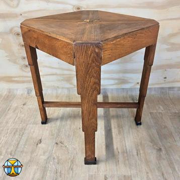 Antieke houten Art Deco (Amsterdamse School) bijzettafel  beschikbaar voor biedingen