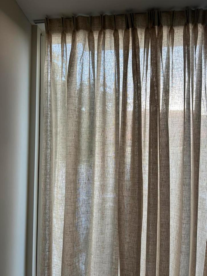 VT wonen Vlas linnen lichtdoorlatende gordijnen van Karwei, Huis en Inrichting, Stoffering | Gordijnen en Lamellen, Nieuw, 200 cm of meer