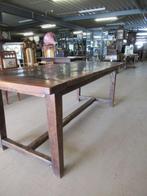 Oer 11593 ANTIEKE noten Spaanse tafel met mooi geleefd blad, Ophalen