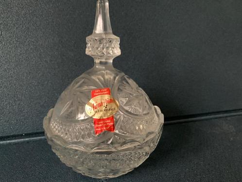 Fraaie kristalen Bonboniere en vaasje van Anna Hutte kristal, Antiek en Kunst, Antiek | Glas en Kristal, Ophalen of Verzenden