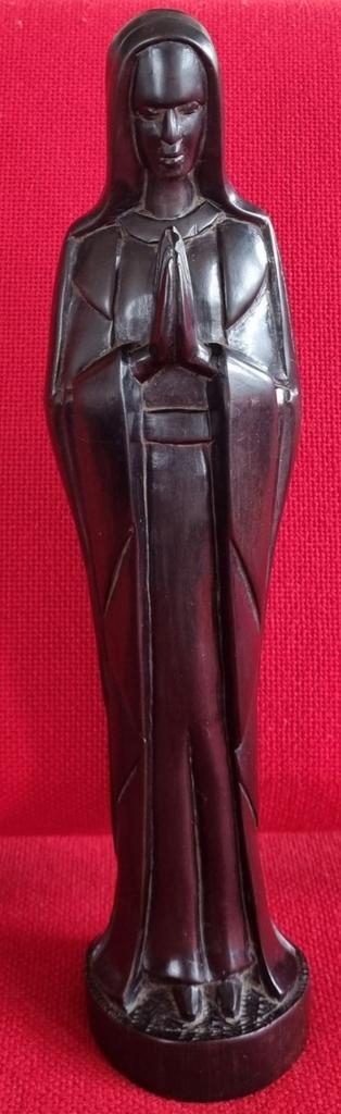 Art-Deco  ebbenhouten beeld  van de H.Maagd Maria  beschikbaar voor biedingen