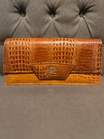 Vintage Handtas/Clutch Slagenleer kleur Bruin, Ophalen of Verzenden, Gebruikt
