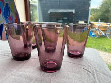 5x Iittala Kartio glazen 40cl - paarse kleur- Calluna beschikbaar voor biedingen