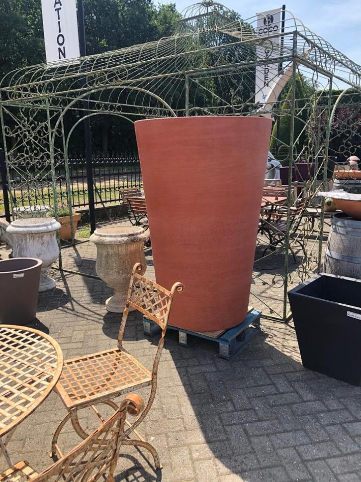 XXXL 150 cm RONDE PLANTENBAK BLOEMPOT FIBERSTONE BLOEMBAK, Tuin en Terras, Bloembakken en Plantenbakken, Nieuw, Overige materialen