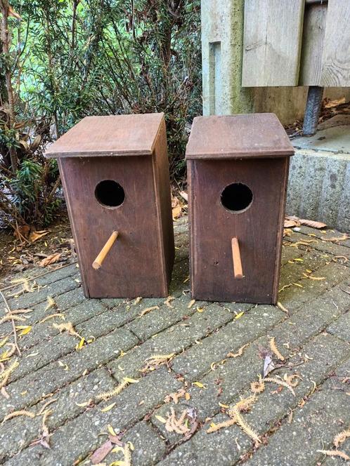 2 vogelhuisjes vogelhuisje bruin bruine vogel huisjes huisje, Tuin en Terras, Vogelhuisjes en Vogelbaden, Gebruikt, Ophalen of Verzenden