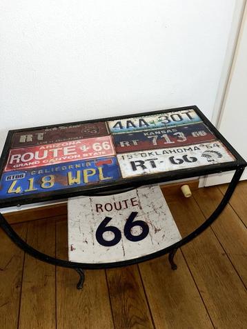Route 66 bijzettafel nummerborden tafeltje beschikbaar voor biedingen