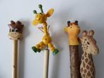1 pen en 3 potloden met giraffen koppen (nr 21), Verzamelen, Beelden en Beeldjes, Gebruikt, Dier, Ophalen