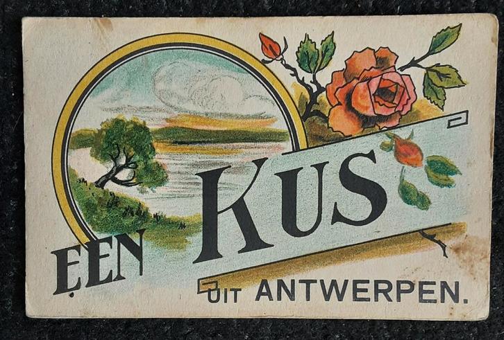 Antwerpen Aquarel Ansichtkaart, Verzamelen, Ansichtkaarten | België, Gelopen, 1920 tot 1940, Ophalen of Verzenden