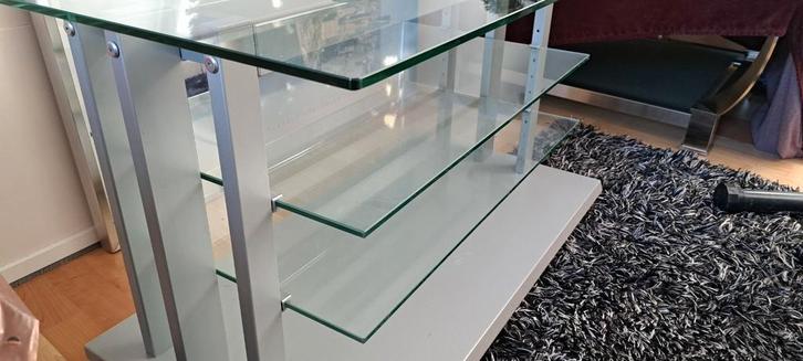 Glazen Audio Meubel - Stijlvol en Praktisch, Huis en Inrichting, Kasten | Televisiemeubels, Gebruikt, Minder dan 100 cm, 50 tot 100 cm