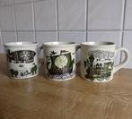 Drie vintage mokken bekers zeppelin trein vikingschip Japan, Huis en Inrichting, Keuken | Servies, Gebruikt, Ophalen of Verzenden