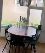 Uitklapbare ronde of ovale tafel, Huis en Inrichting, Tafels | Eettafels, Ophalen, Gebruikt, Rond, Vijf personen of meer