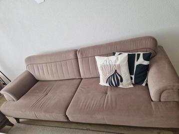 3- en 2-zits bank stof beige