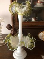 Antieke Pied de Milieu Groen Wit, Antiek en Kunst, Antiek | Glas en Kristal, Ophalen