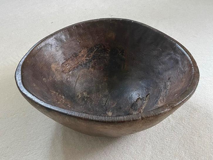 Antieke olijfhouten Schaal - 35cm, Antiek en Kunst, Antiek | Schalen, Ophalen