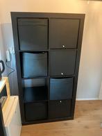 Zwarte KALLAX kast met 8 vakken, Ophalen, Gebruikt