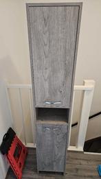 Prima houtnerf grijze badkamerkast, Ophalen, (Half)hoge kast, Minder dan 50 cm, Gebruikt
