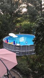 Groot 10 pers. Intex Frame Zwembad - rond 6.10m x 132cm hoog, 300 cm of meer, 400 cm of meer, Rond, Gebruikt