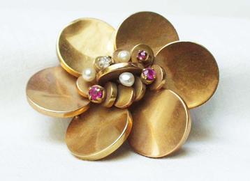 Broche vintage goud 18 kt. beschikbaar voor biedingen