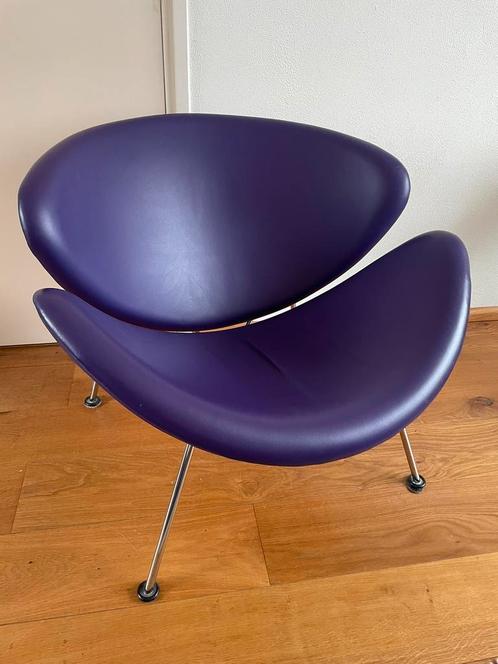Orange slice Artifort paars leer van particulier, Huis en Inrichting, Fauteuils, Zo goed als nieuw, Leer, Ophalen