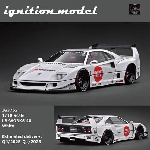 Ignition Model Ferrari F40 Liberty Walk 1:18 Nieuw, Hobby en Vrije tijd, Modelauto's | 1:18, Nieuw, Auto, Ophalen of Verzenden