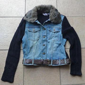 Yaya vest jeans met zwart kabelbreisel maat 44 (40) beschikbaar voor biedingen
