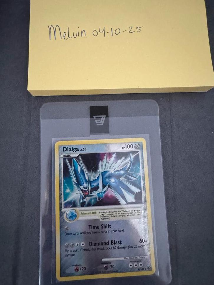 Dialga Reverse Holo 4/100 - Zeldzame Pokémonkaart!, Hobby en Vrije tijd, Verzamelkaartspellen | Pokémon, Zo goed als nieuw, Losse kaart