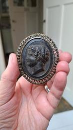 ROUW CAMEO - Victoriaans - VAN GUTTA PERCHA 1860 6X5 CM, Verzenden, Overige materialen, Broche