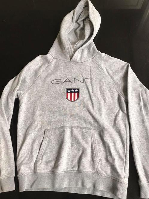 GANT sweater met hoodie lichtgrijs 158-164 (13-14) zeer goed, Kinderen en Baby's, Kinderkleding | Maat 164, Zo goed als nieuw