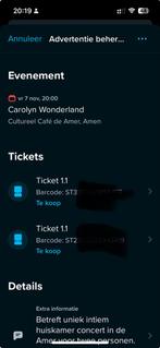 2 Tickets Carolyn Wonderland in de Amer aangeboden, Tickets en Kaartjes, Twee personen