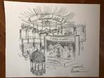 Tekening van het carrousel in Rouen, Antiek en Kunst, Ophalen of Verzenden
