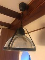 Holophane glas / industriële hanglamp 38 cm doorsnee, Huis en Inrichting, Lampen | Hanglampen, Minder dan 50 cm, Glas, Ophalen of Verzenden