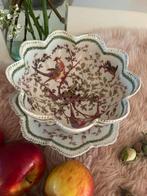 Antieke fruittest victoriaanse  met vogels porselein 1890, Antiek en Kunst, Antiek | Porselein, Ophalen of Verzenden