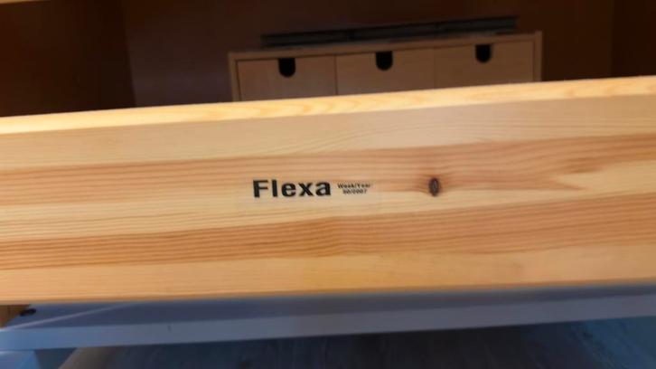 Flexa bed 1 persoons, Kinderen en Baby's, Kinderkamer | Bedden, Gebruikt, 180 cm of meer, 85 tot 100 cm, Lattenbodem, Ophalen