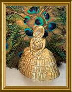 Koperen bel, tafelbelletje: dame in hoepelrok, Antiek en Kunst, Ophalen of Verzenden