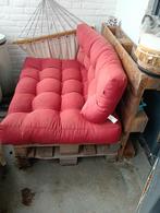 Pallet bankje met kussens, Tuin en Terras, Tuinbanken, Ophalen, Hout