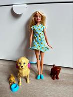 Barbie met hond en 2 pups, Kinderen en Baby's, Speelgoed | Poppen, Ophalen of Verzenden, Gebruikt, Barbie