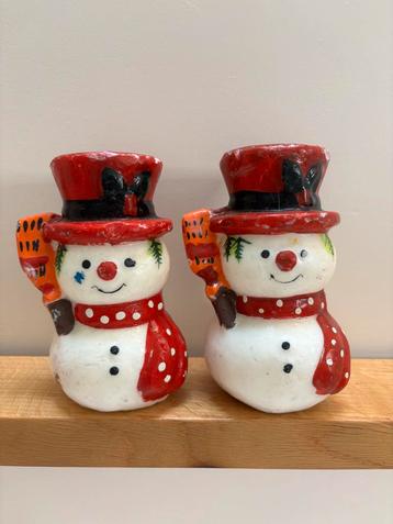 Vintage Kerst Kaarsen Sneeuwpoppen beschikbaar voor biedingen