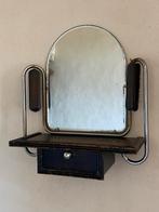 Retro spiegelkastje met originele kledingborstels, Antiek en Kunst, Antiek | Spiegels, Ophalen, Rechthoekig, 50 tot 100 cm, Minder dan 100 cm